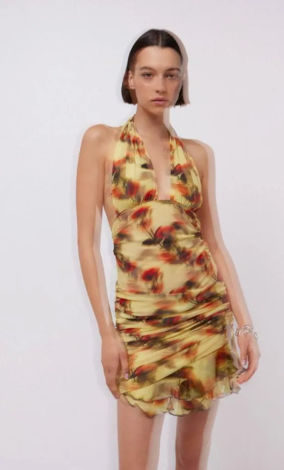 Dresses Bec Bridge Fiore Halter Mini Dress Citrus Rose