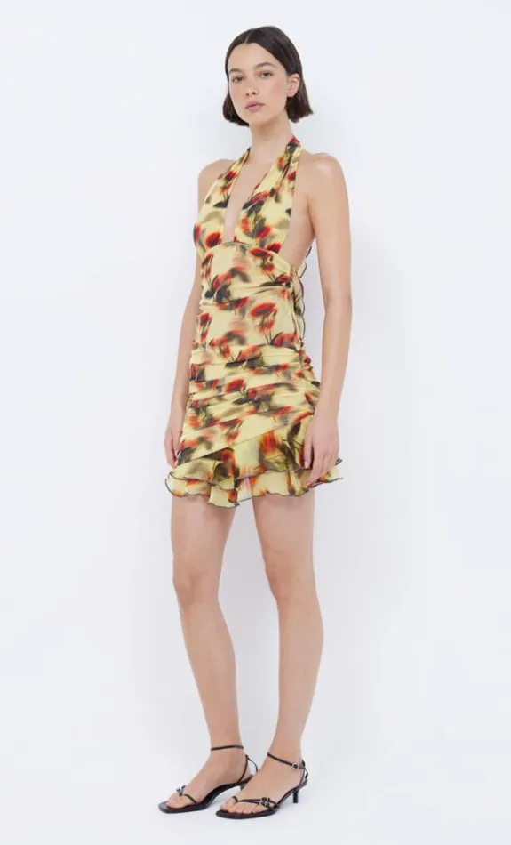 Dresses Bec Bridge Fiore Halter Mini Dress Citrus Rose