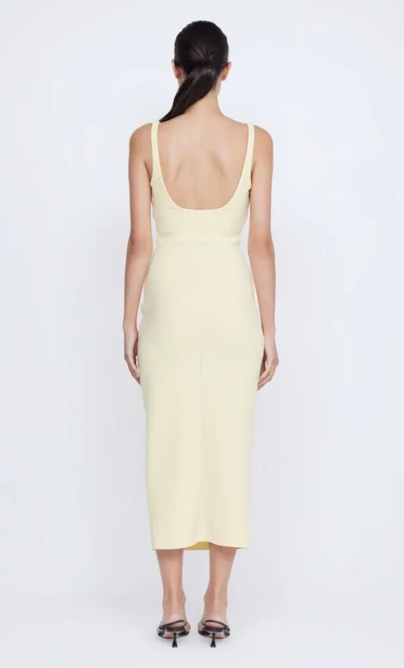 Dresses Bec Bridge Karina Tuck Midi Dress Butter Yellow