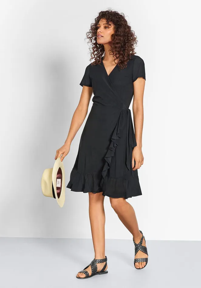Dresses Women Hush Jersey Frill Wrap Dress Black