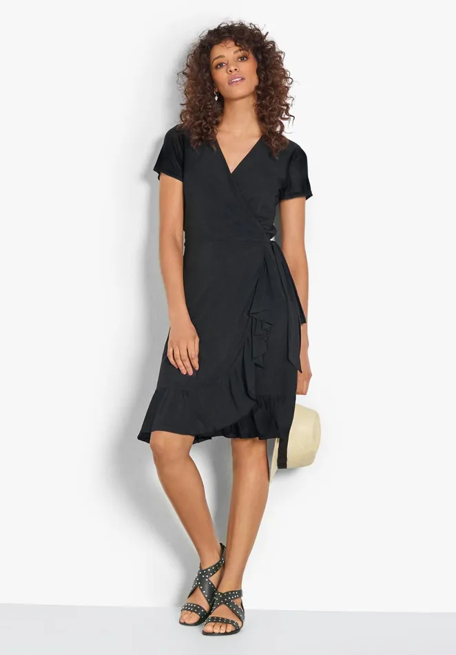 Dresses Women Hush Jersey Frill Wrap Dress Black