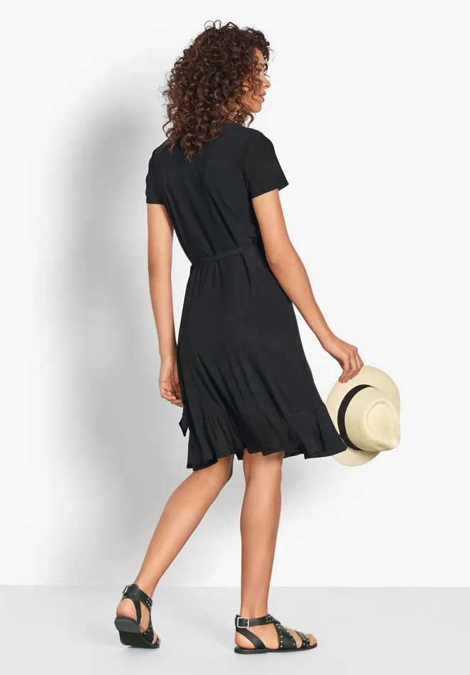 Dresses Women Hush Jersey Frill Wrap Dress Black