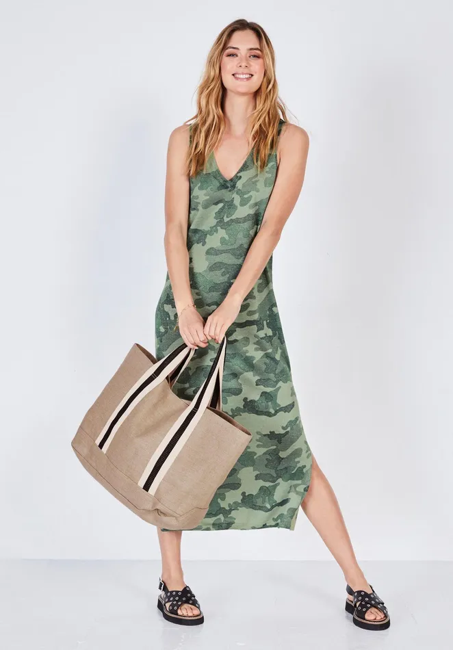 Dresses Women Hush Leona Metallic Knit Dress Camosoft Khaki