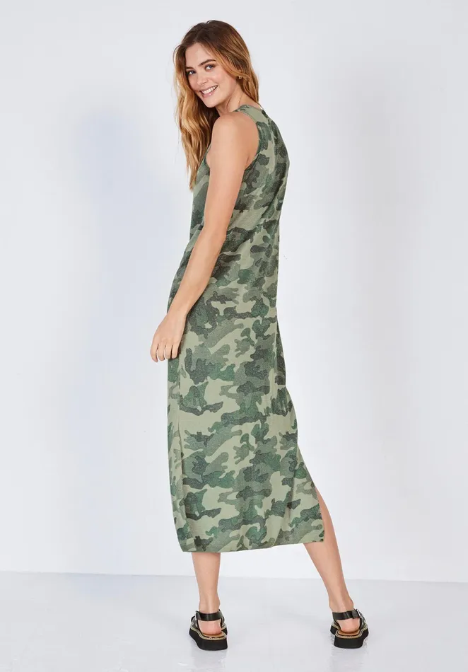 Dresses Women Hush Leona Metallic Knit Dress Camosoft Khaki