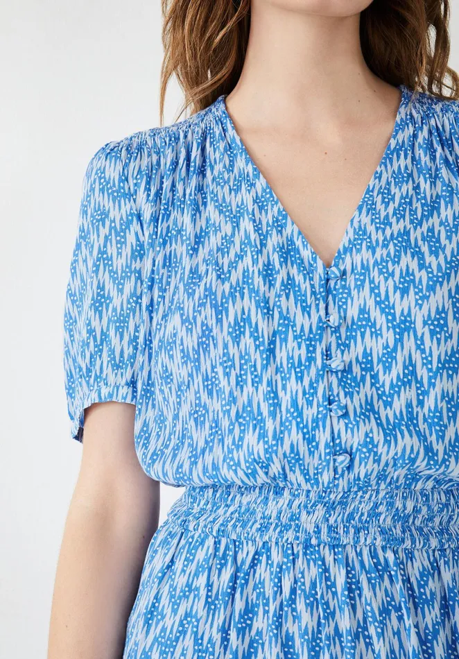 Dresses Women Hush Pip Midi Dress Zig Zag Blue White
