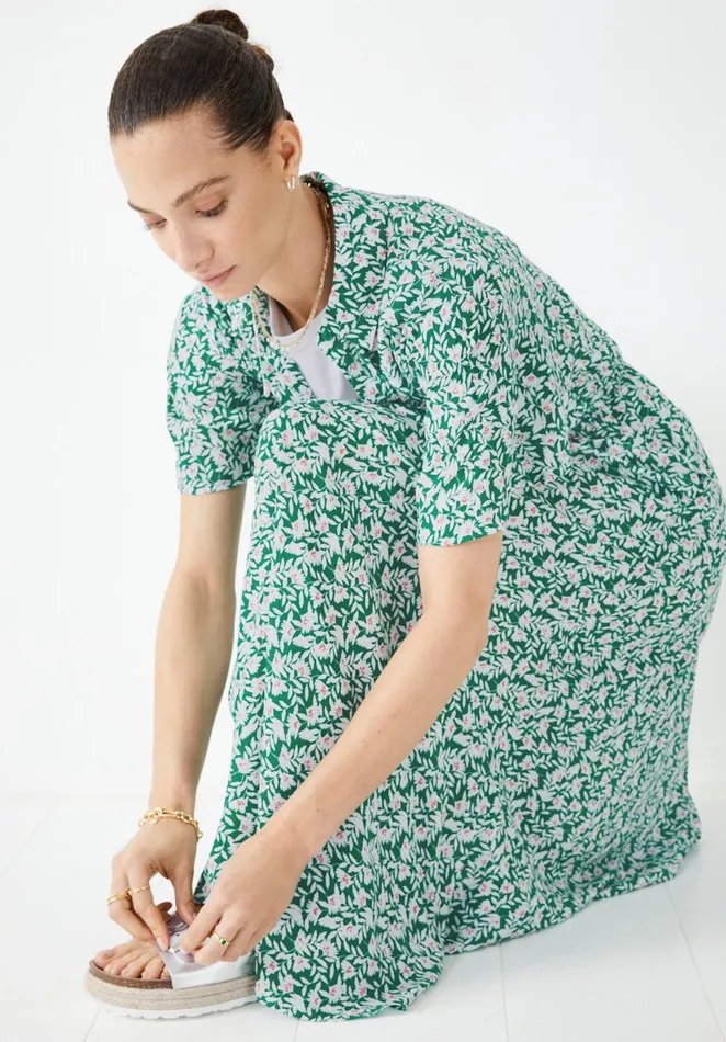 Dresses Women Hush Ren Shirt Dress Leafy Floral Green