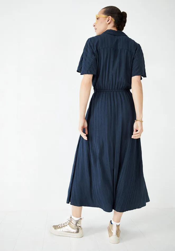 Dresses Women Hush Ren Striped Textured Dress Midnight Navy Blue
