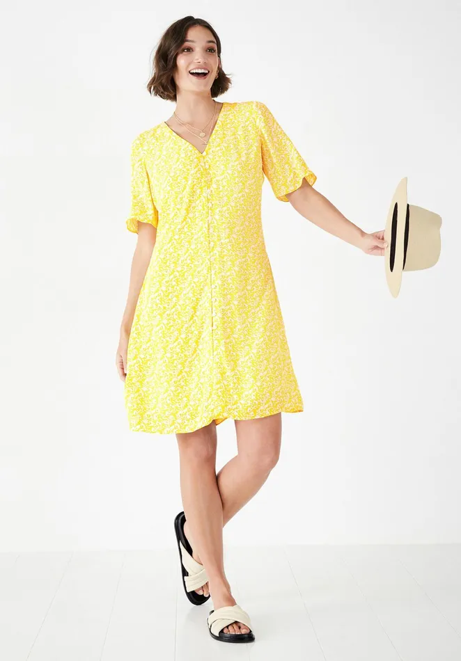 Dresses Women Hush Valeria Mini Dress Leafy Floral Yellow