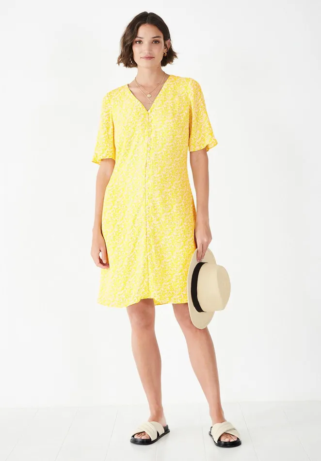 Dresses Women Hush Valeria Mini Dress Leafy Floral Yellow