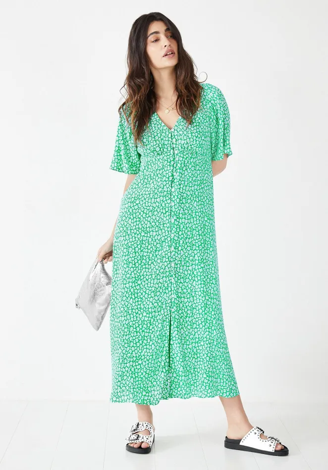 Dresses Women Hush Valeria Tea Dress Graphic Leopard Green