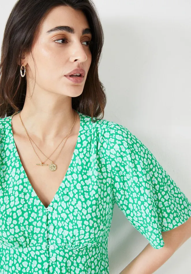 Dresses Women Hush Valeria Tea Dress Graphic Leopard Green