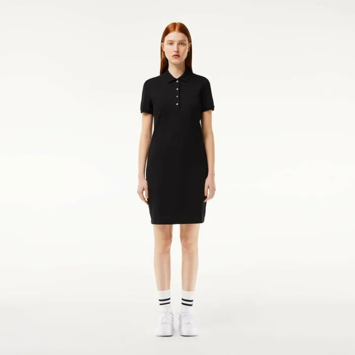 Dresses Women Lacoste Women039s Slim Fit Stretch Cotton Piqu Polo Dress Black 031