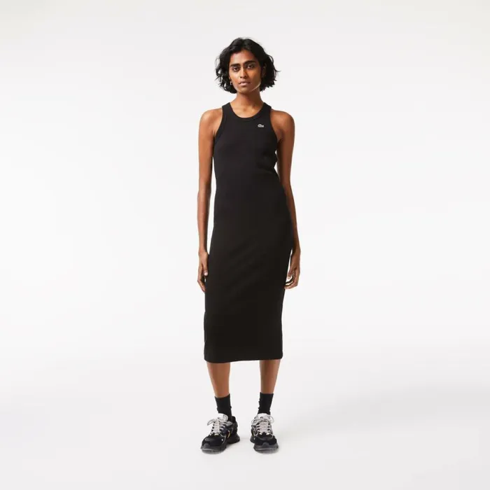 Dresses Women Lacoste Womens Sleeveless Organic Cotton Dress Black 031