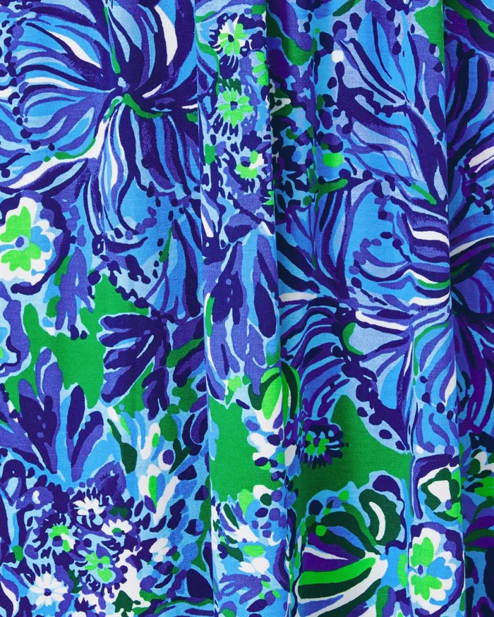 Dresses Women Lilly Pulitzer Beyonca Babydoll Dress Abaco Blue In Turtle Awe