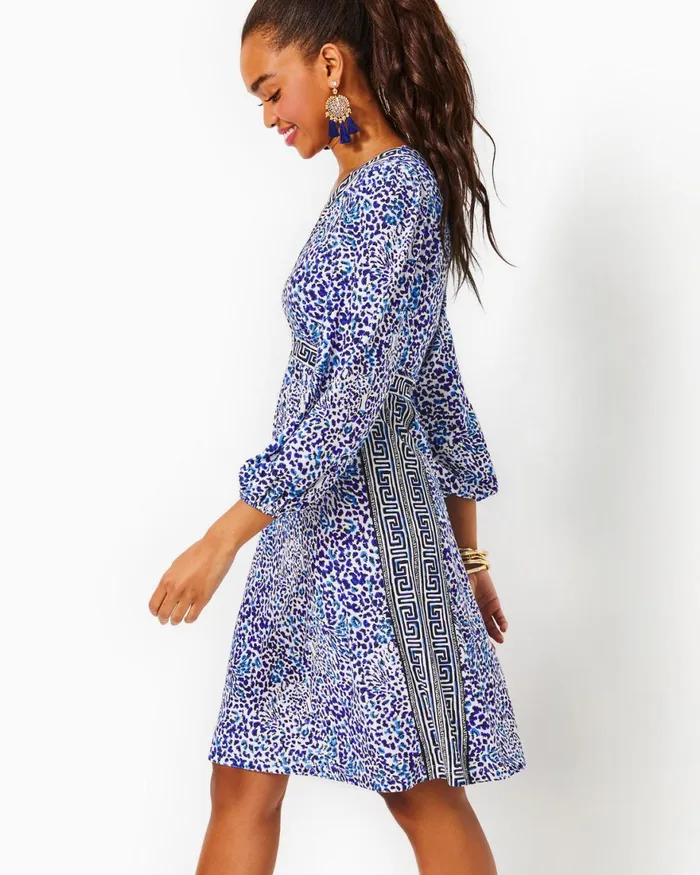 Dresses Women Lilly Pulitzer Beyonca Babydoll Dress Abaco Blue In Turtle Awe