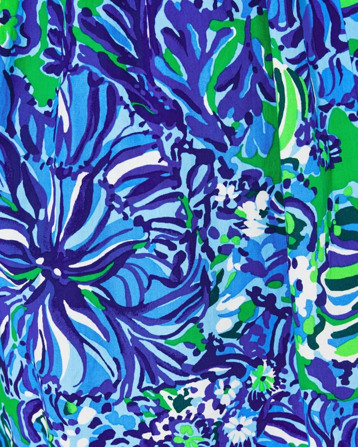 Dresses Women Lilly Pulitzer Beyonca Babydoll Dress Abaco Blue In Turtle Awe