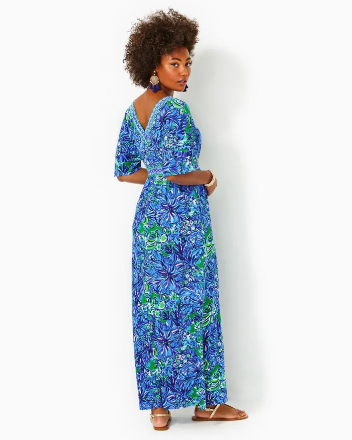 Dresses Women Lilly Pulitzer Beyonca Babydoll Dress Abaco Blue In Turtle Awe