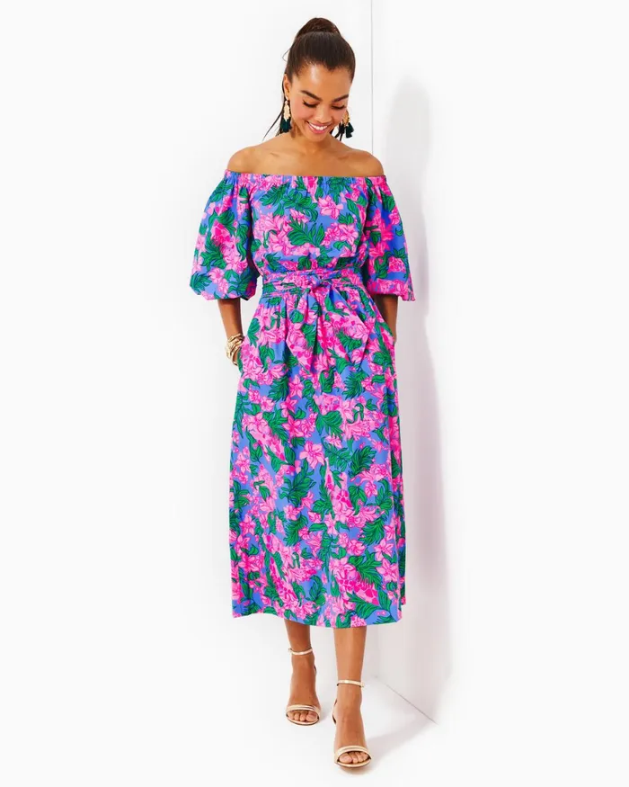 Dresses Women Lilly Pulitzer Cath Dress Aegean Navy Beach Path Dresses Women Lilly Pulitzer Cath Dress Aegean Navy Beach Path