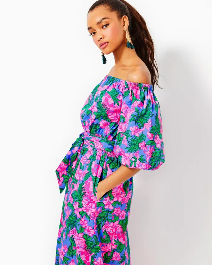 Dresses Women Lilly Pulitzer Cath Dress Aegean Navy Beach Path Dresses Women Lilly Pulitzer Cath Dress Aegean Navy Beach Path