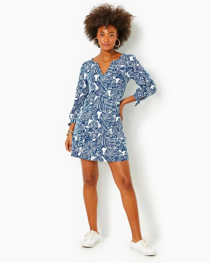 Dresses Women Lilly Pulitzer Cath Dress Aegean Navy Beach Path Dresses Women Lilly Pulitzer Cath Dress Aegean Navy Beach Path