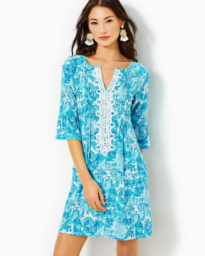 Dresses Women Lilly Pulitzer Cath Dress Aegean Navy Beach Path Dresses Women Lilly Pulitzer Cath Dress Aegean Navy Beach Path