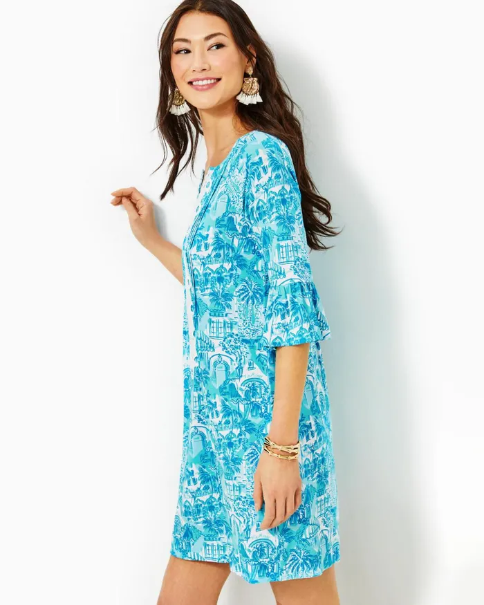 Dresses Women Lilly Pulitzer Cath Dress Aegean Navy Beach Path Dresses Women Lilly Pulitzer Cath Dress Aegean Navy Beach Path