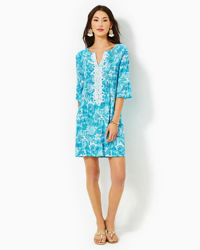 Dresses Women Lilly Pulitzer Cath Dress Aegean Navy Beach Path Dresses Women Lilly Pulitzer Cath Dress Aegean Navy Beach Path