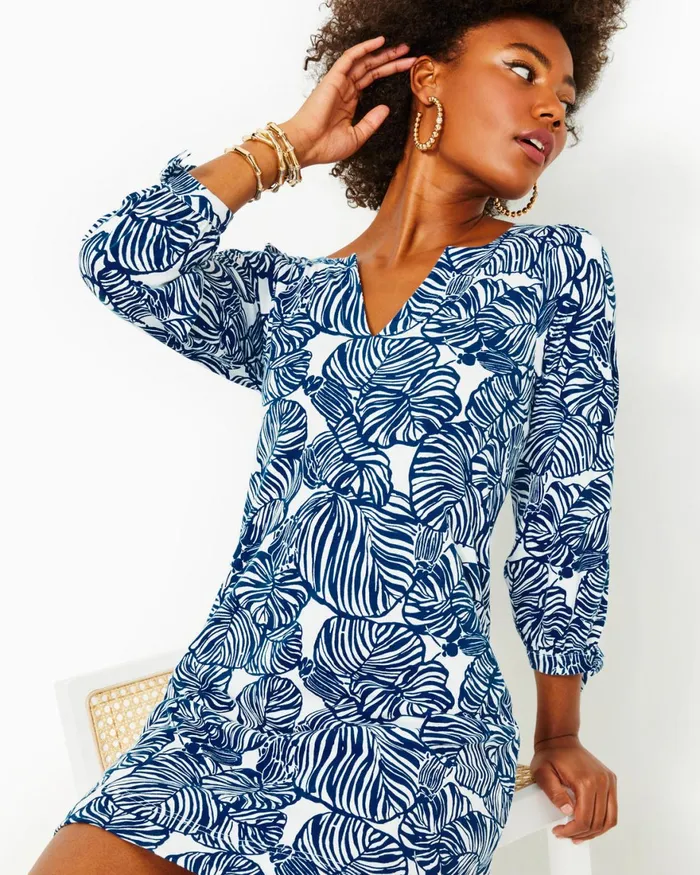 Dresses Women Lilly Pulitzer Cath Dress Aegean Navy Beach Path Dresses Women Lilly Pulitzer Cath Dress Aegean Navy Beach Path