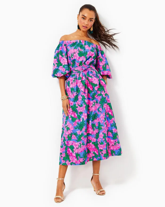 Dresses Women Lilly Pulitzer Cath Dress Aegean Navy Beach Path Dresses Women Lilly Pulitzer Cath Dress Aegean Navy Beach Path