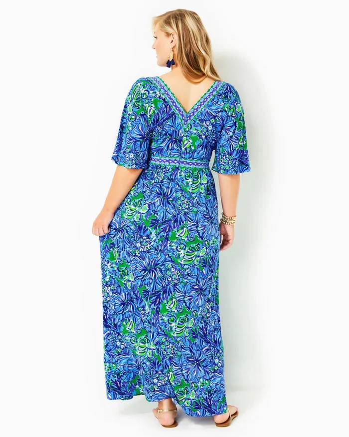 Dresses Women Lilly Pulitzer Elina Stretch Ruffle Dress Cumulus Blue Dresses Women Lilly Pulitzer Elina Stretch Ruffle Dress Cumulus Blue