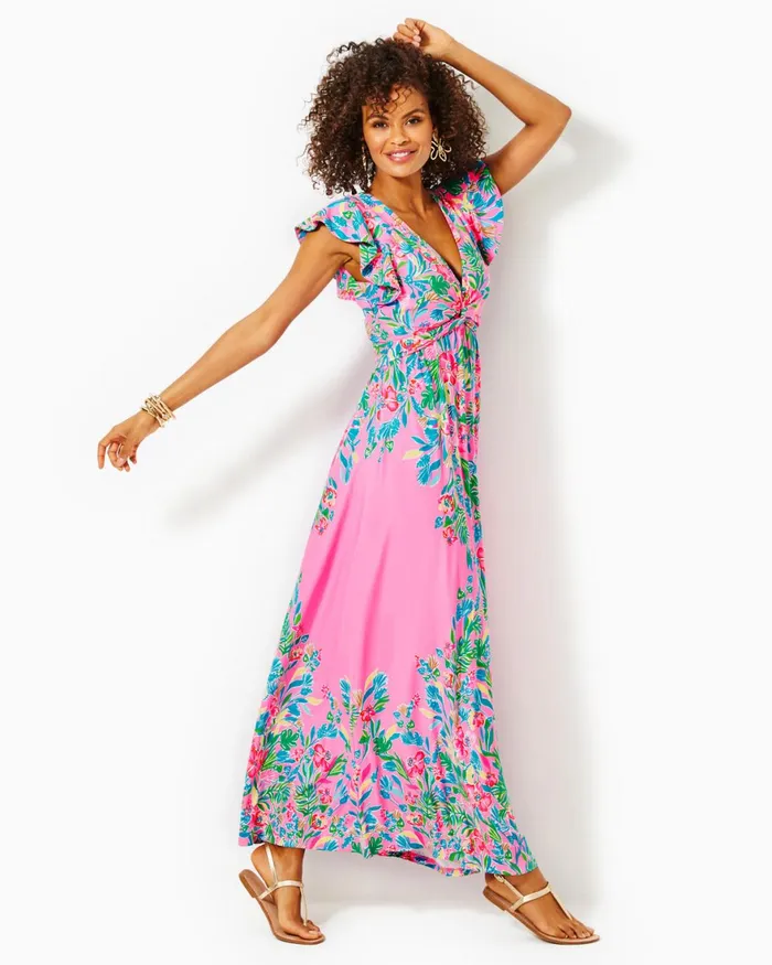 Dresses Women Lilly Pulitzer Joellane Tiered Maxi Dress Aegean Navy Calypso Coast Dresses Women Lilly Pulitzer Joellane Tiered Maxi Dress Aegean Navy Calypso Coast