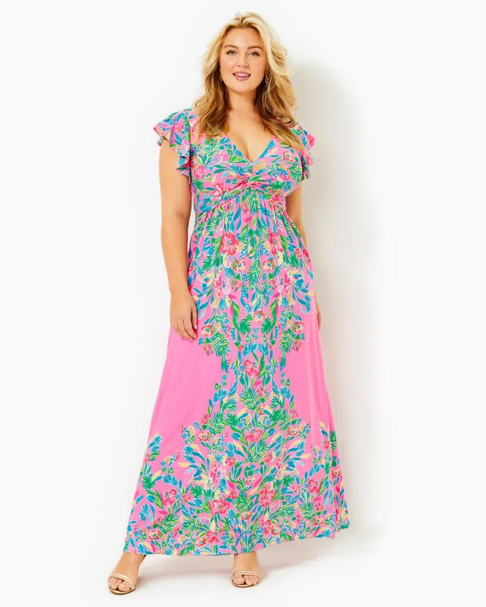 Dresses Women Lilly Pulitzer Joellane Tiered Maxi Dress Aegean Navy Calypso Coast Dresses Women Lilly Pulitzer Joellane Tiered Maxi Dress Aegean Navy Calypso Coast