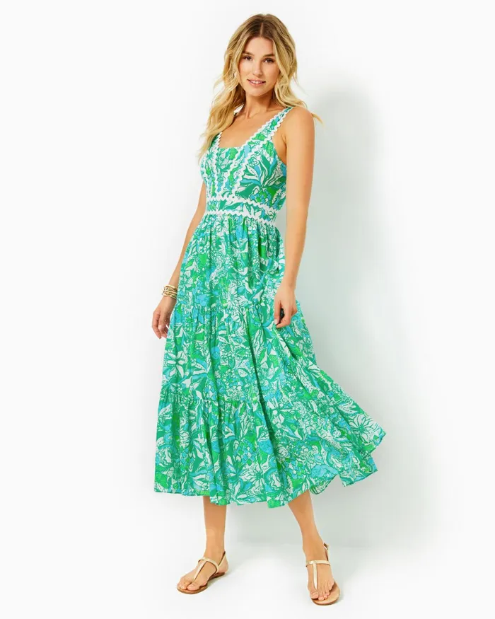 Dresses Women Lilly Pulitzer Joellane Tiered Maxi Dress Aegean Navy Calypso Coast Dresses Women Lilly Pulitzer Joellane Tiered Maxi Dress Aegean Navy Calypso Coast
