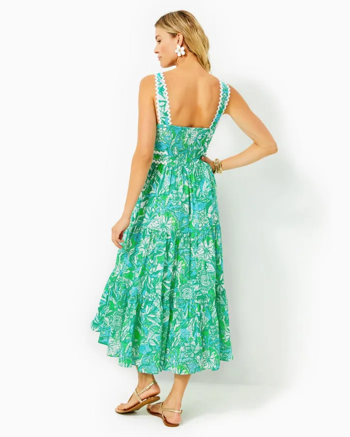 Dresses Women Lilly Pulitzer Joellane Tiered Maxi Dress Aegean Navy Calypso Coast Dresses Women Lilly Pulitzer Joellane Tiered Maxi Dress Aegean Navy Calypso Coast