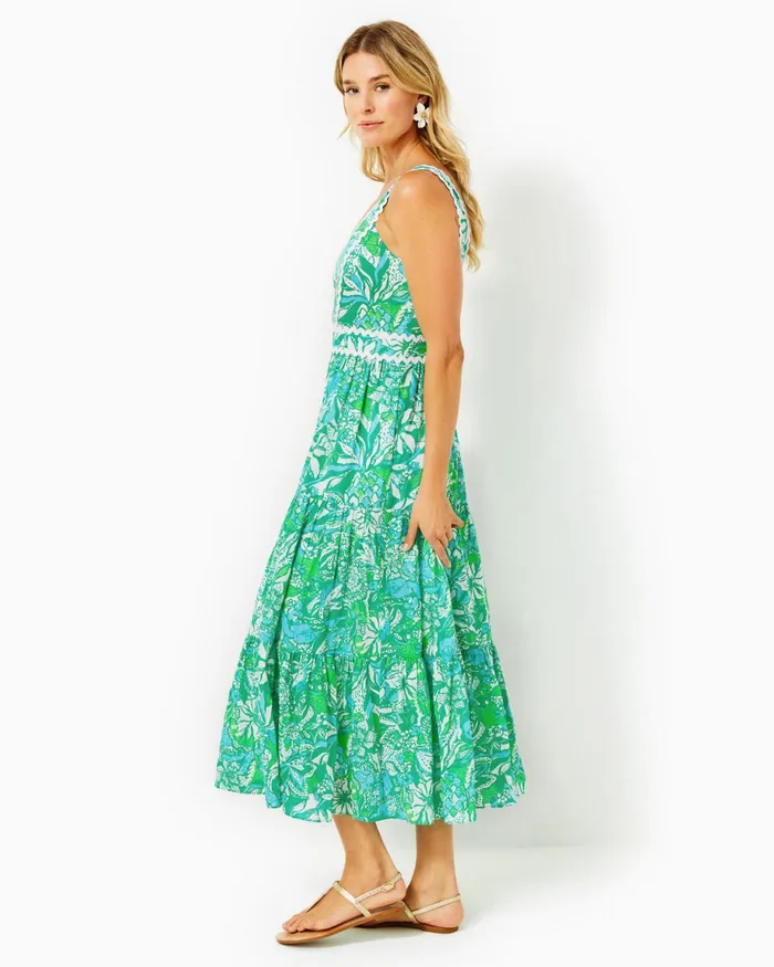 Dresses Women Lilly Pulitzer Joellane Tiered Maxi Dress Aegean Navy Calypso Coast Dresses Women Lilly Pulitzer Joellane Tiered Maxi Dress Aegean Navy Calypso Coast