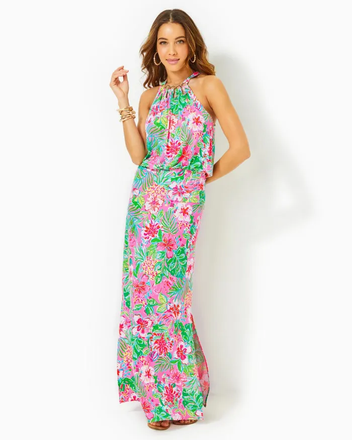 Dresses Women Lilly Pulitzer Joellane Tiered Maxi Dress Aegean Navy Calypso Coast Dresses Women Lilly Pulitzer Joellane Tiered Maxi Dress Aegean Navy Calypso Coast