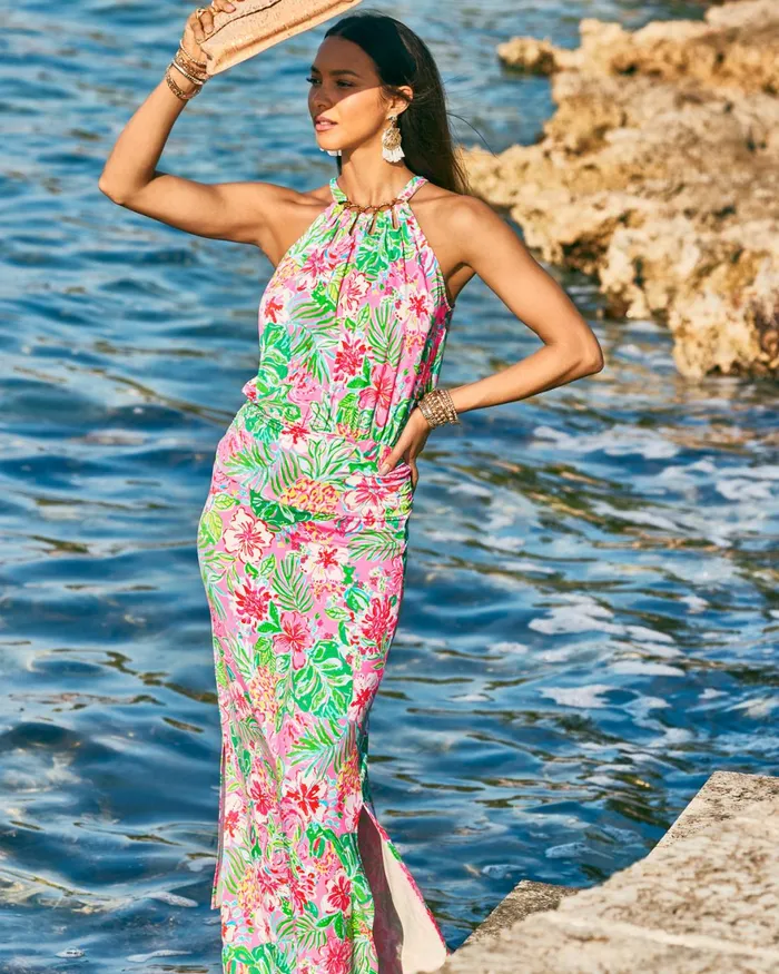 Dresses Women Lilly Pulitzer Joellane Tiered Maxi Dress Aegean Navy Calypso Coast Dresses Women Lilly Pulitzer Joellane Tiered Maxi Dress Aegean Navy Calypso Coast