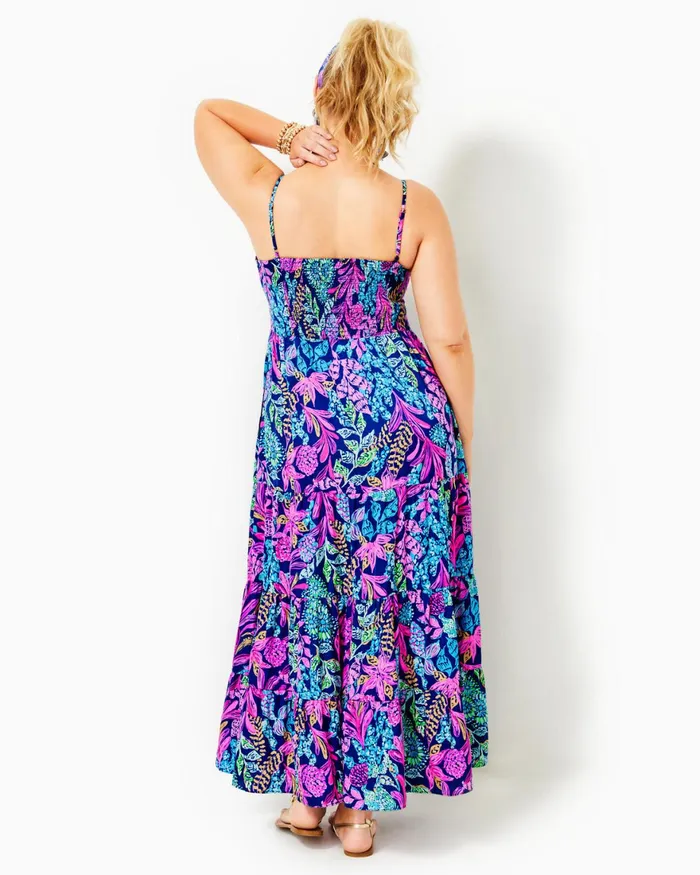 Dresses Women Lilly Pulitzer Joellane Tiered Maxi Dress Aegean Navy Calypso Coast Dresses Women Lilly Pulitzer Joellane Tiered Maxi Dress Aegean Navy Calypso Coast