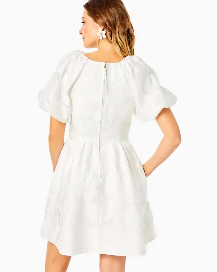 Dresses Women Lilly Pulitzer Knoxlie Dress Resort White Organza Bloom Jacquard