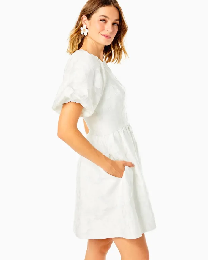 Dresses Women Lilly Pulitzer Knoxlie Dress Resort White Organza Bloom Jacquard Dresses Women Lilly Pulitzer Knoxlie Dress Resort White Organza Bloom Jacquard