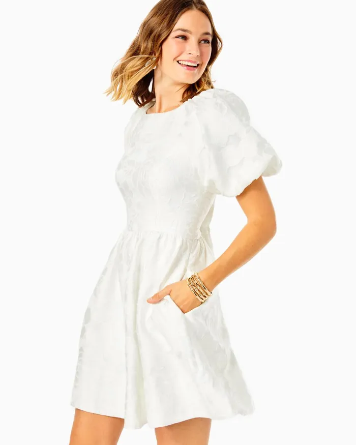 Dresses Women Lilly Pulitzer Knoxlie Dress Resort White Organza Bloom Jacquard Dresses Women Lilly Pulitzer Knoxlie Dress Resort White Organza Bloom Jacquard