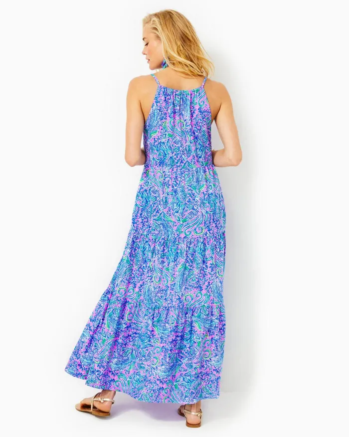 Dresses Women Lilly Pulitzer Maribella Halter Maxi Dress Lilac Rose We Mermaid It