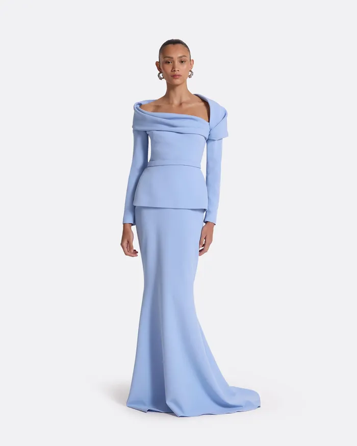 Dresses Women Safiyaa Andra Carolina Blue Long Dress Carolina Blue