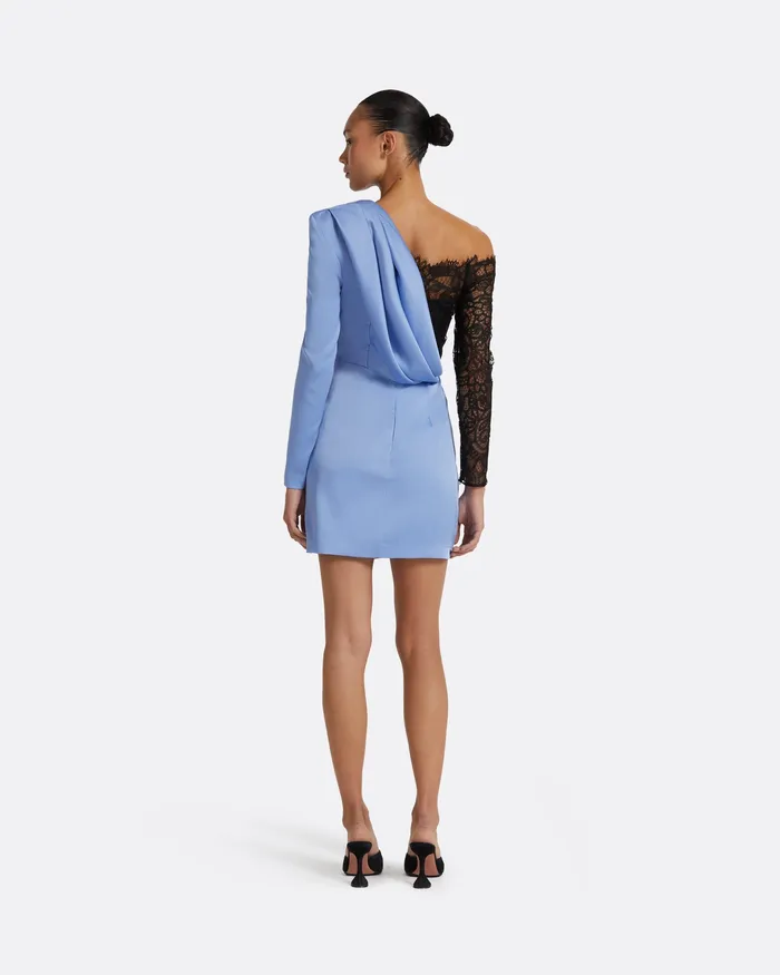 Dresses Women Safiyaa Suzie Carolina Blue and Black Short Dress Black and Carolina Blue