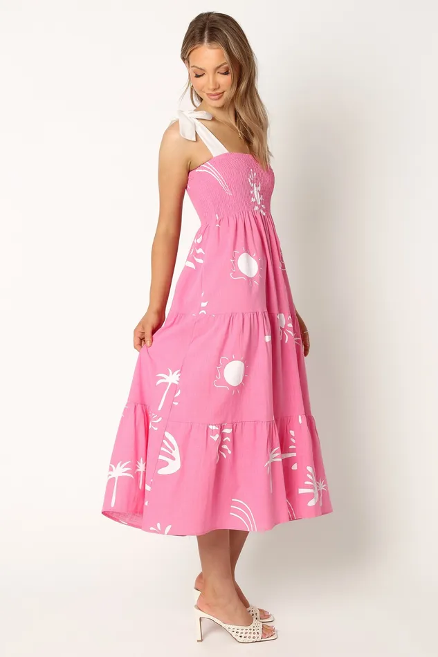Dresses Women Sarelle Midi Dress 8211 Hot Pink Hot Pink petalandpup