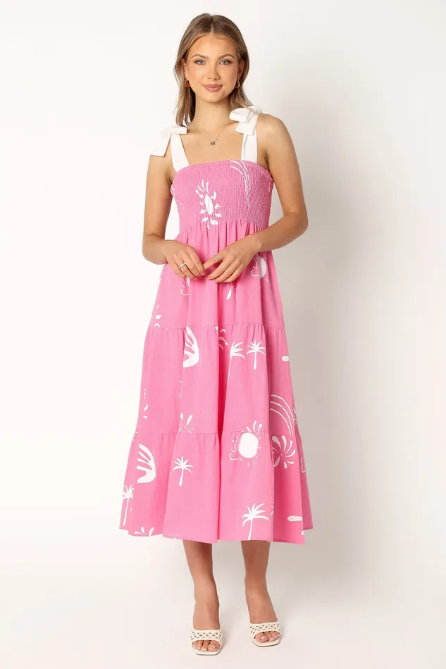 Dresses Women Sarelle Midi Dress 8211 Hot Pink Hot Pink petalandpup