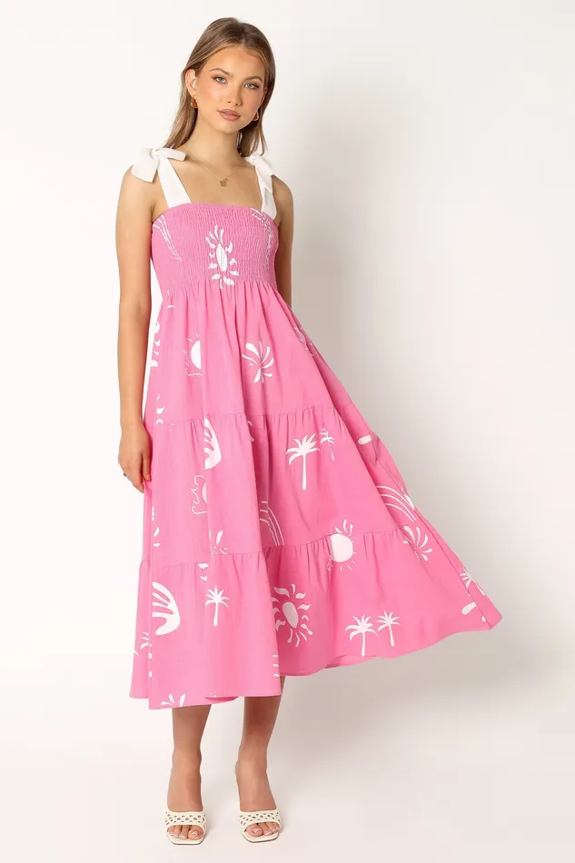 Dresses Women Sarelle Midi Dress 8211 Hot Pink Hot Pink petalandpup