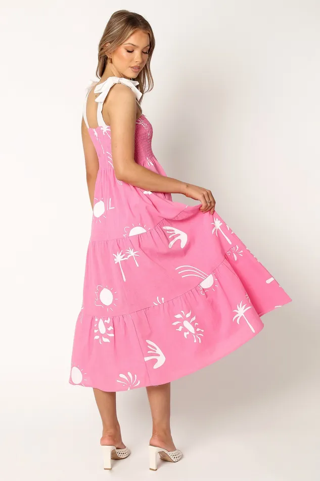 Dresses Women Sarelle Midi Dress 8211 Hot Pink Hot Pink petalandpup