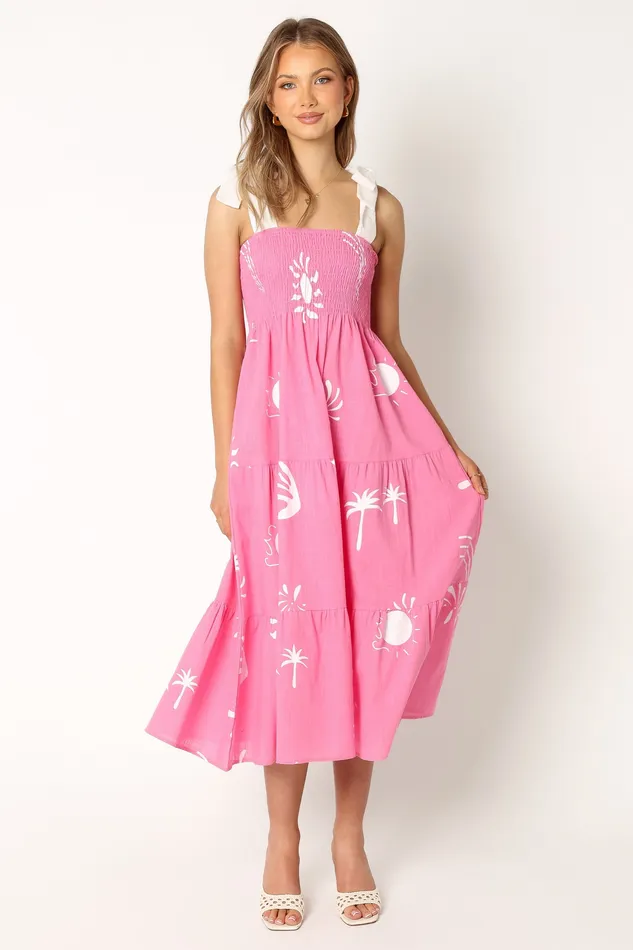 Dresses Women Sarelle Midi Dress 8211 Hot Pink Hot Pink petalandpup