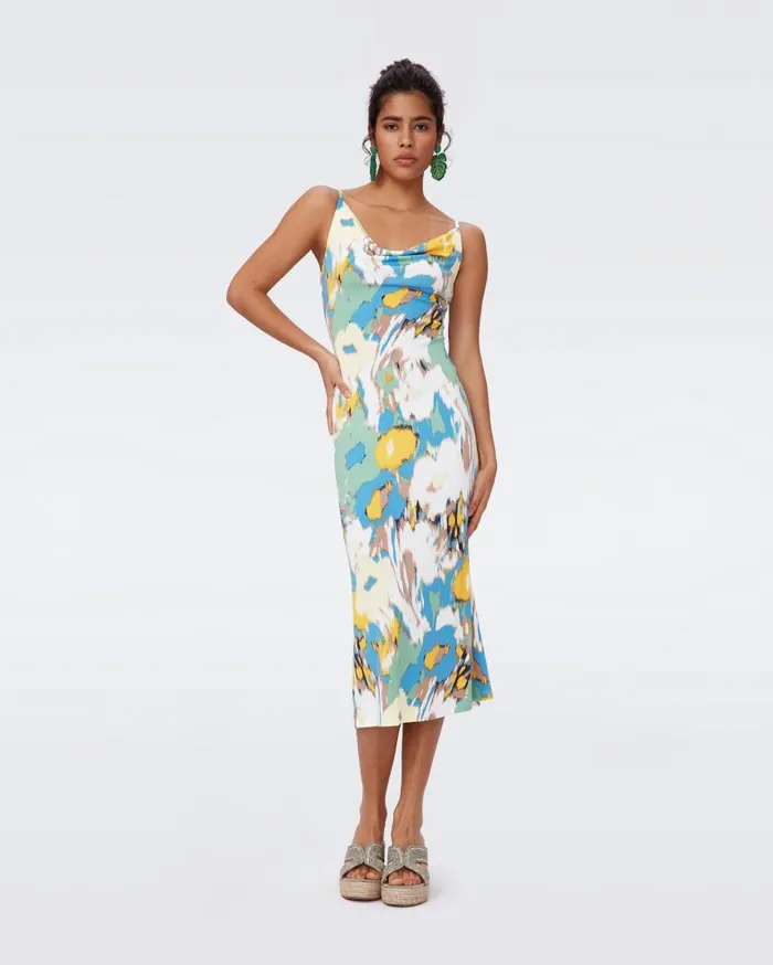 DVF Dresses Women Alik Dress Huge Day Dream Floral Blue